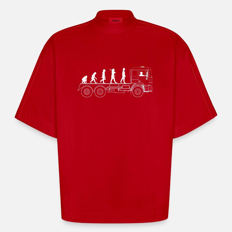 LKW Evolution - Heavyweight Oversized Organic Boxy T-Shirt Made in EU - Rot