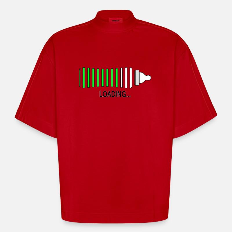Loading - T-shirt bio épais oversize Boxy fabriqué en UE - rouge