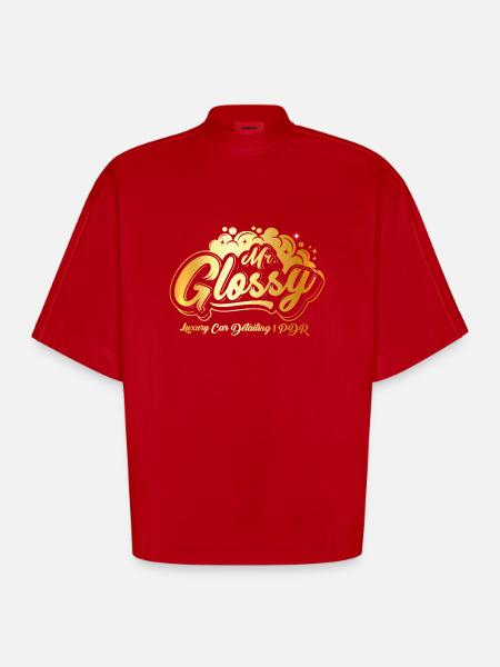 M. Brillant - T-shirt bio épais oversize Boxy fabriqué en UE - rouge