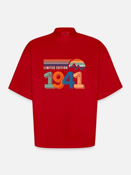 Limitierte Auflage 1941 - Heavyweight Oversized Organic Boxy T-Shirt Made in EU - Rot