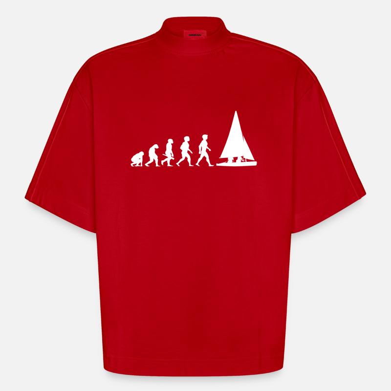 Voilier d'évolution voilier - T-shirt bio épais oversize Boxy fabriqué en UE - rouge
