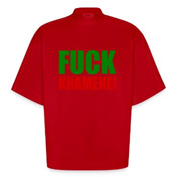 Fuck khamenei Chamenei - iran - Heavyweight Oversized Organic Boxy T-Shirt Made in EU - Rot - Vorne