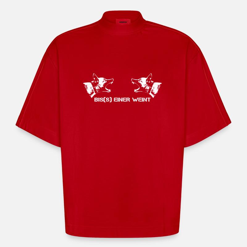 Bis(s) einer weint - Heavyweight Oversized Organic Boxy T-Shirt Made in EU - Rot