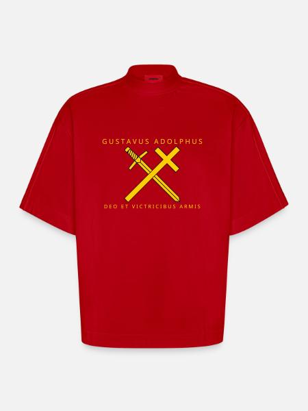 Gustave-Adolphe - T-shirt bio épais oversize Boxy fabriqué en UE - rouge