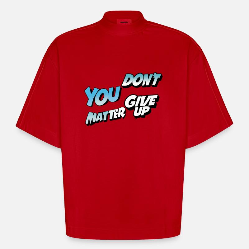 Gebt nicht auf oder ja - Heavyweight Oversized Organic Boxy T-Shirt Made in EU - Rot