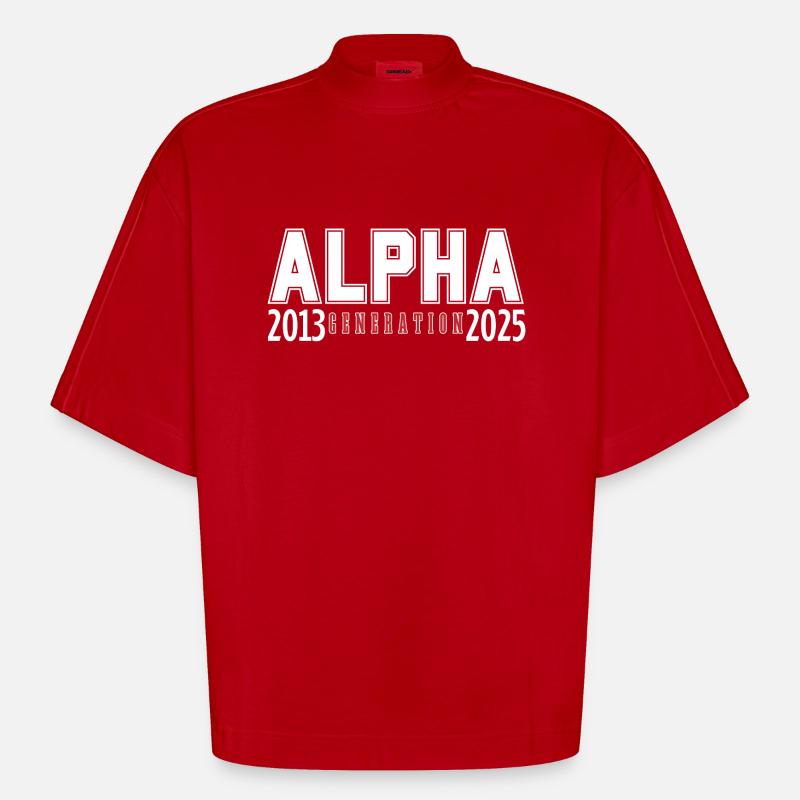 La génération alpha 2013-2025 - T-shirt bio épais oversize Boxy fabriqué en UE - rouge