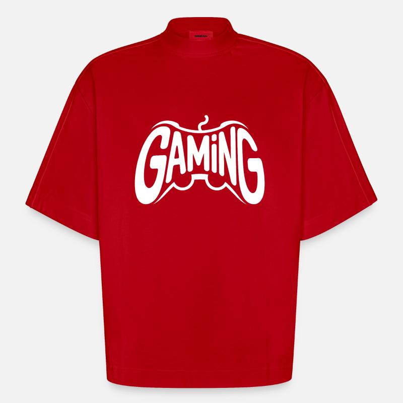 Gaming - Cooles Controller-Logo - Heavyweight Oversized Organic Boxy T-Shirt Made in EU - Rot