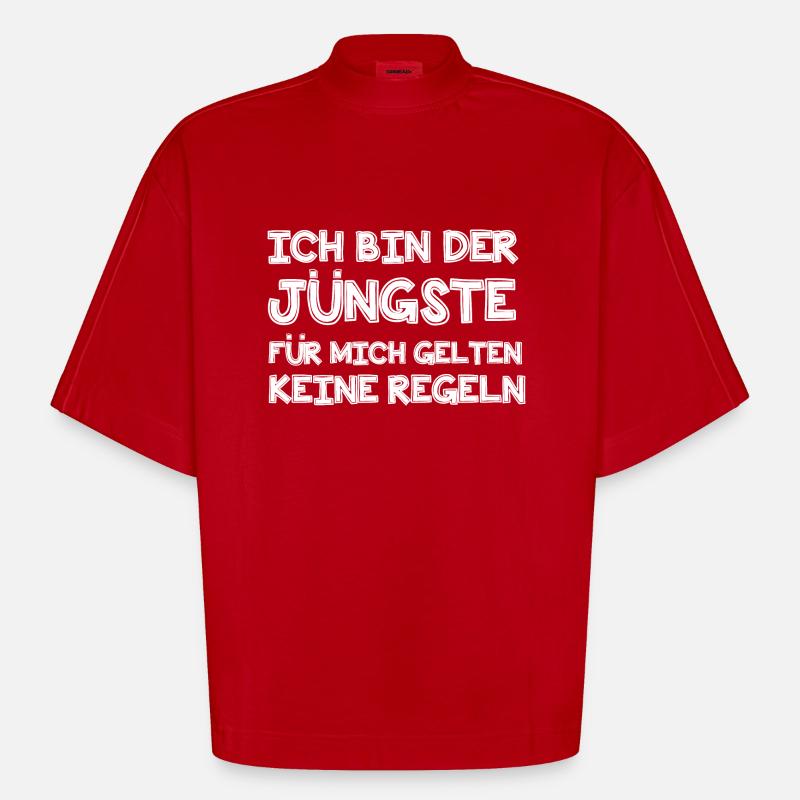 Ich bin der Jüngste - Heavyweight Oversized Organic Boxy T-Shirt Made in EU - Rot
