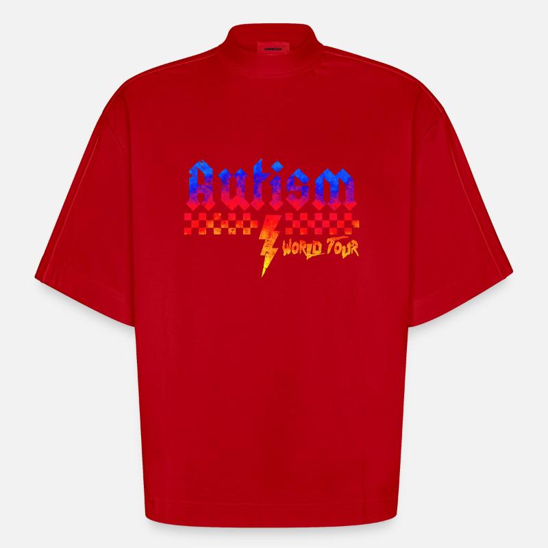 Autismus-Bewusstsein: anders, anders, besser - Heavyweight Oversized Organic Boxy T-Shirt Made in EU - Rot