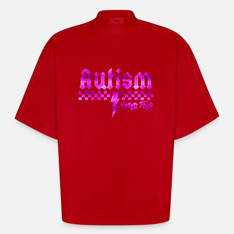 Autismus-Bewusstsein: anders, anders, besser - Heavyweight Oversized Organic Boxy T-Shirt Made in EU - Rot