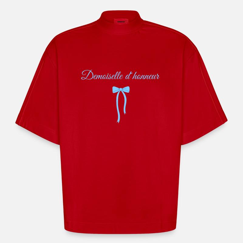Blaue Schleife Brautjungfer - Heavyweight Oversized Organic Boxy T-Shirt Made in EU - Rot