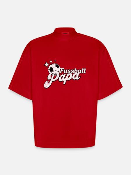 Cool football dad design for real football fans - Heavyweight Oversized Organic Boxy T-Shirt Made in EU - red
