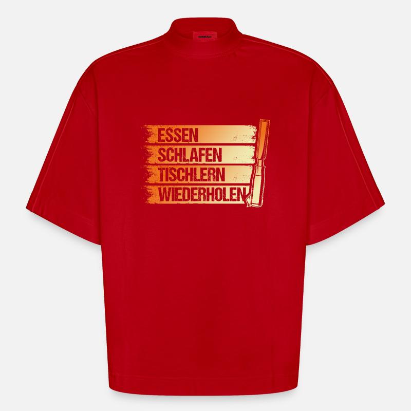 Carpenter, Carpenter, Carpenter - Heavyweight Oversized Organic Boxy T-Shirt Made in EU - red