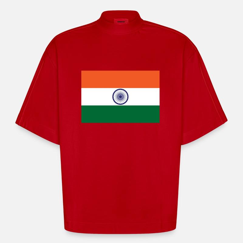 India - Heavyweight Oversized Organic Boxy T-Shirt Made in EU - red