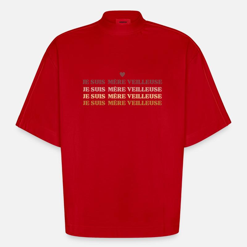 Ich bin eine Mutterwächterin - Heavyweight Oversized Organic Boxy T-Shirt Made in EU - Rot