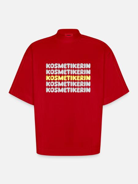 Gift for beautician - Heavyweight Oversized Organic Boxy T-Shirt Made in EU - red