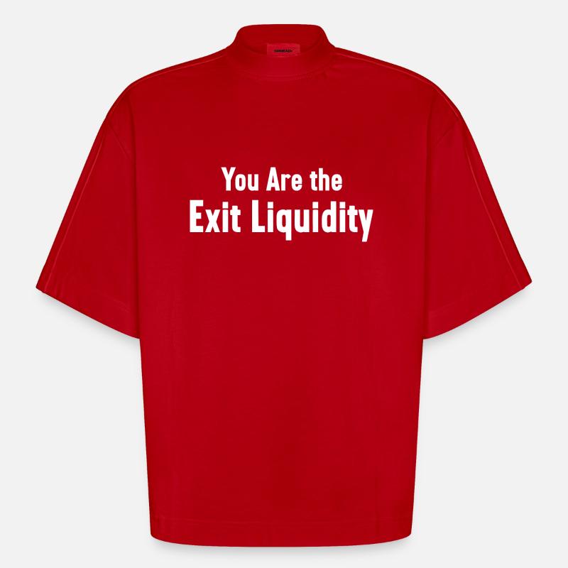 Sie sind das Exit-Liquiditäts-Krypto-Meme - Heavyweight Oversized Organic Boxy T-Shirt Made in EU - Rot