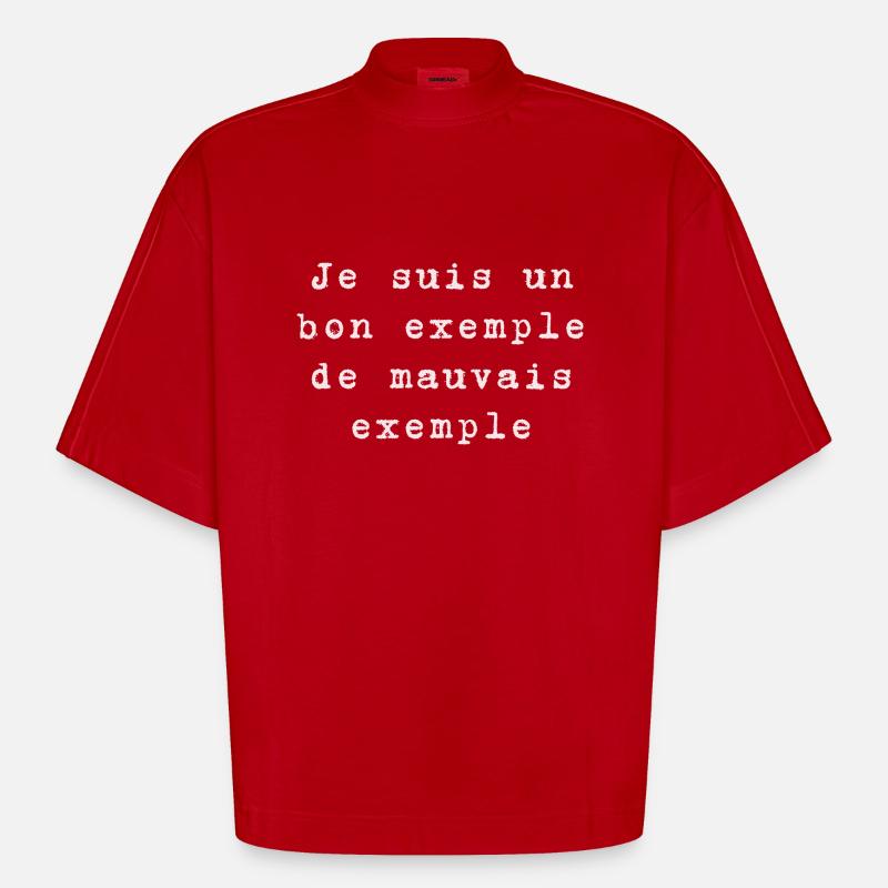 example - Heavyweight Oversized Organic Boxy T-Shirt Made in EU - red