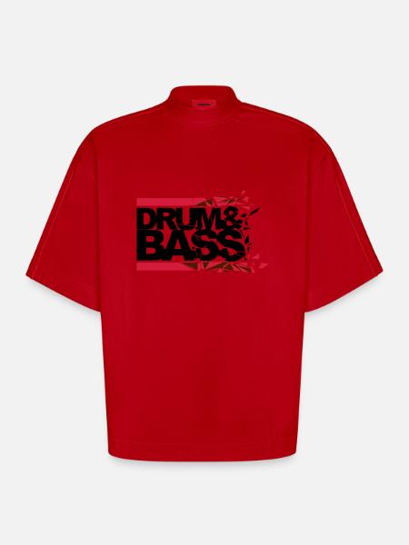 Drum 'n' Bass shattered - Heavyweight Oversized Organic Boxy T-Shirt Made in EU - red