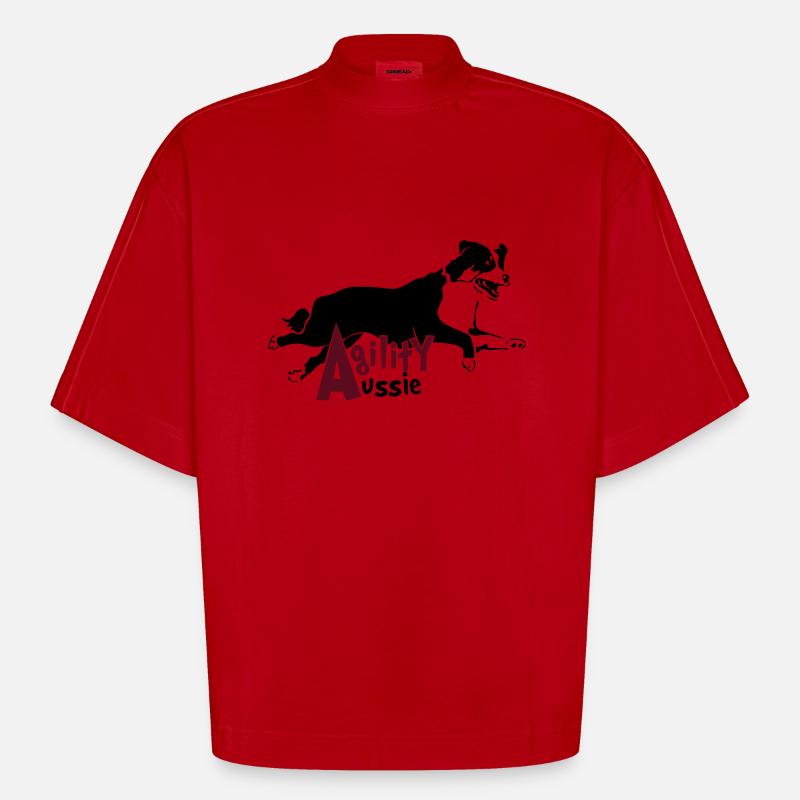 Agility Aussie - Heavyweight Oversized Organic Boxy T-Shirt Made in EU - Rot