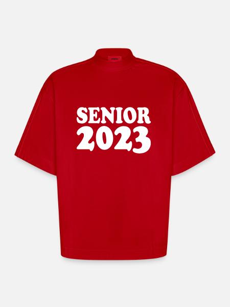 Senior 2023 - Heavyweight Oversized Organic Boxy T-Shirt Made in EU - Rot
