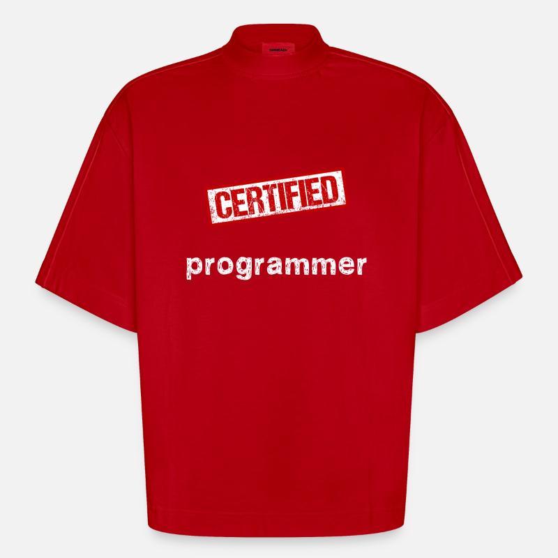 Programmierer - Heavyweight Oversized Organic Boxy T-Shirt Made in EU - Rot