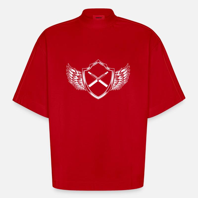 E-Zigarette Wappen - Heavyweight Oversized Organic Boxy T-Shirt Made in EU - Rot