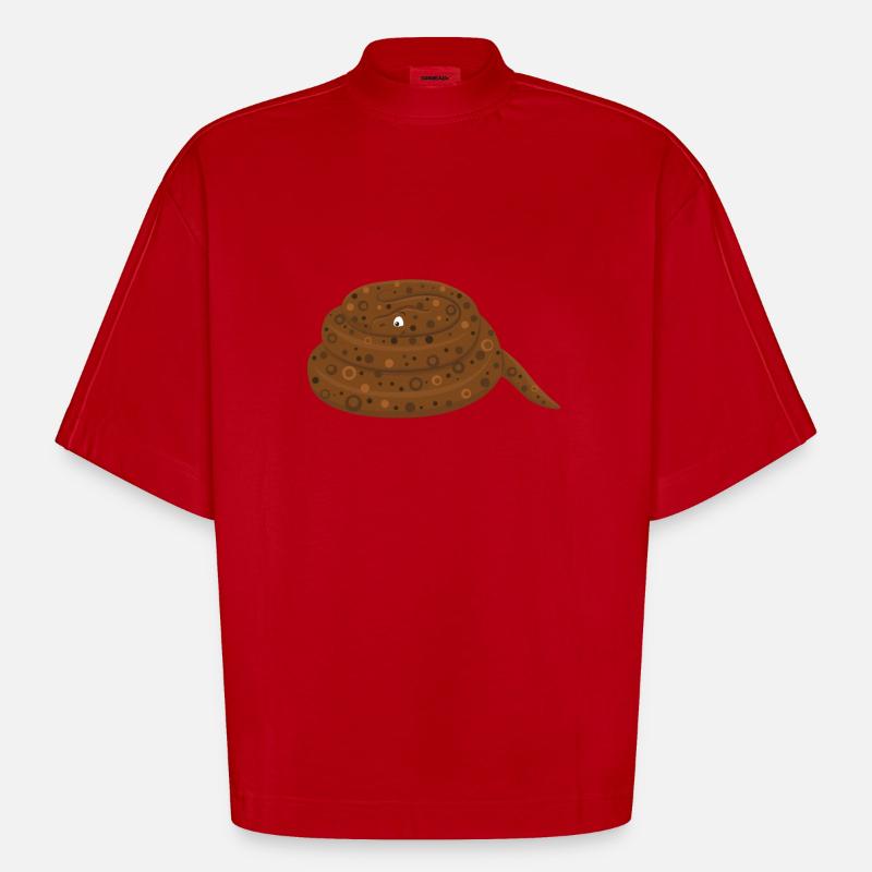 Rock python - Heavyweight Oversized Organic Boxy T-Shirt Made in EU - red