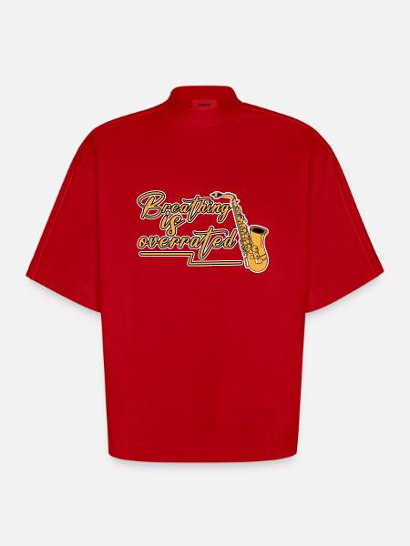 Breathing Is Overrated - Heavyweight Oversized Organic Boxy T-Shirt Made in EU - Rot