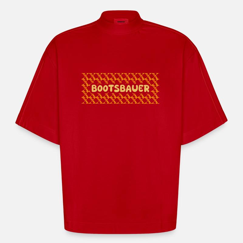 Chantier Constructeur de bateaux - T-shirt bio épais oversize Boxy fabriqué en UE - rouge