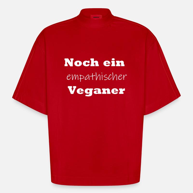 Noch ein empathischer Veganer - Heavyweight Oversized Organic Boxy T-Shirt Made in EU - Rot