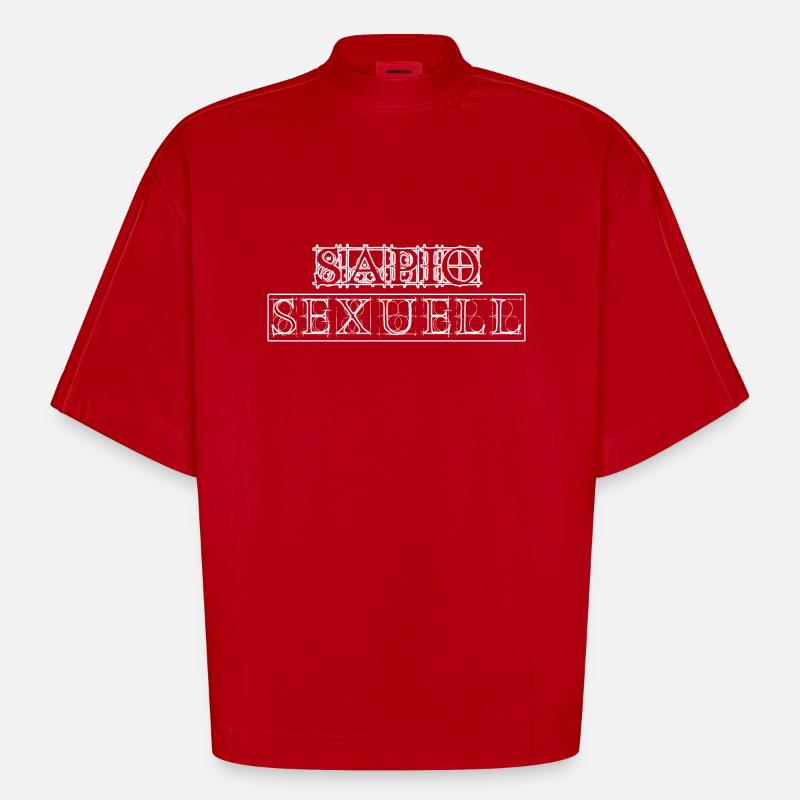 Sapiosexuell - Heavyweight Oversized Organic Boxy T-Shirt Made in EU - Rot
