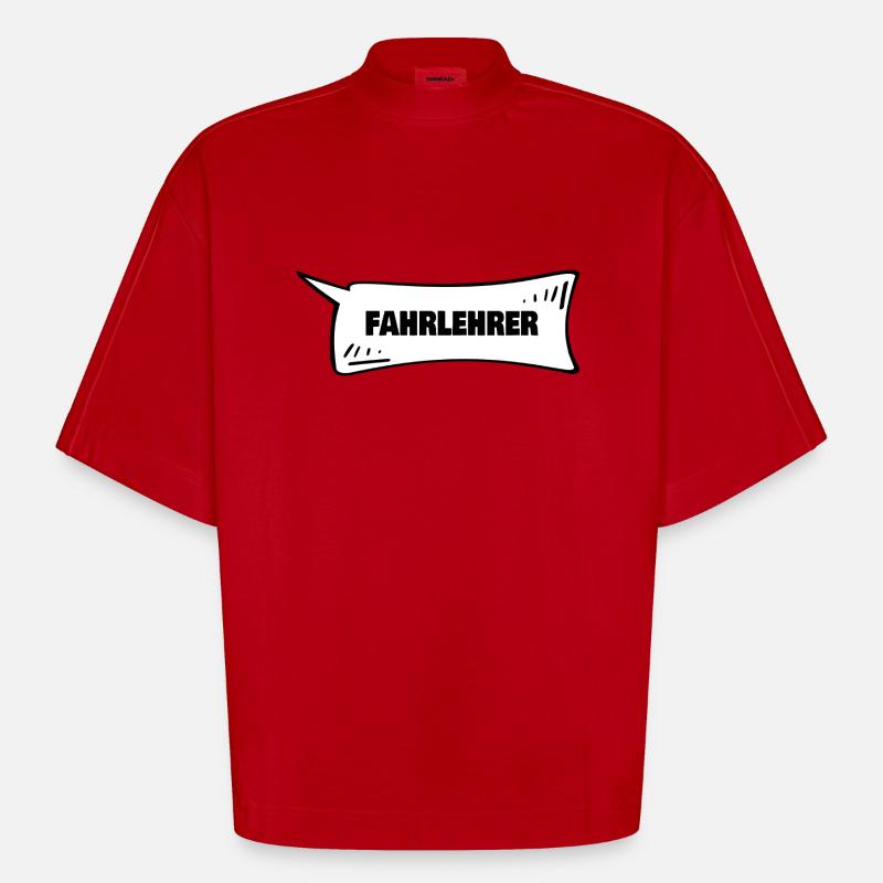 Speech bubble driving instructor - Heavyweight Oversized Organic Boxy T-Shirt Made in EU - red