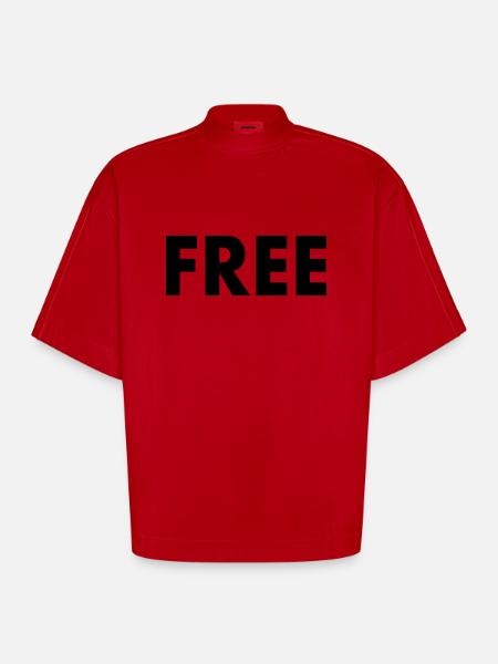 Free - Heavyweight Oversized Organic Boxy T-Shirt Made in EU - Rot