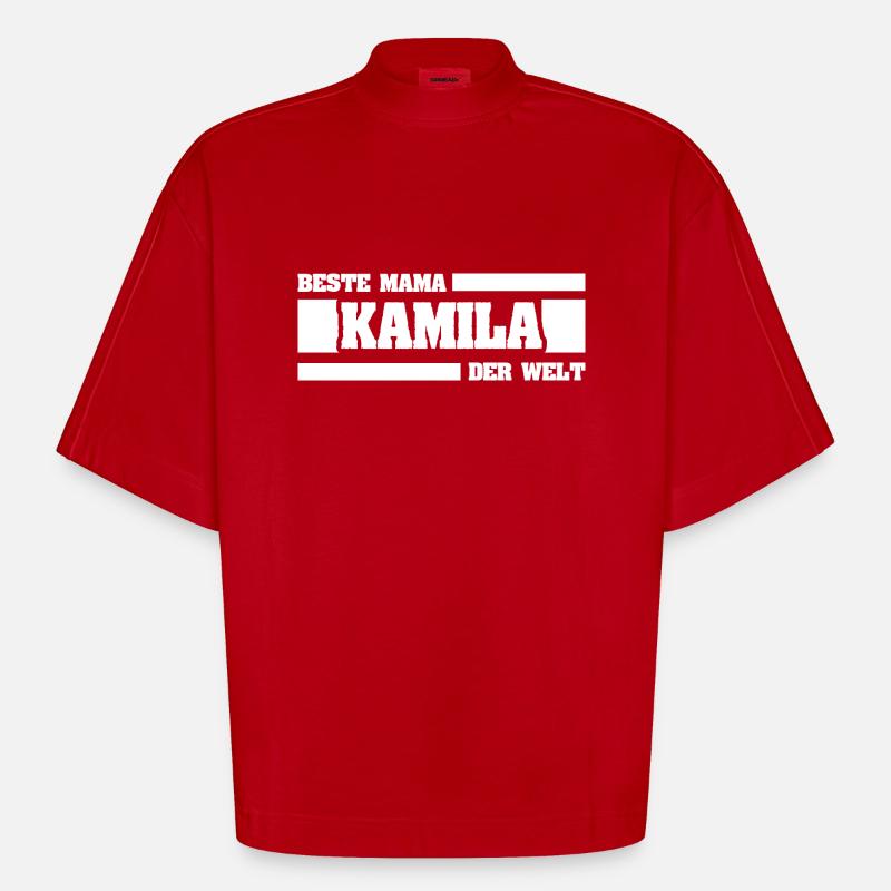 Gift for Kamila - Heavyweight Oversized Organic Boxy T-Shirt Made in EU - red