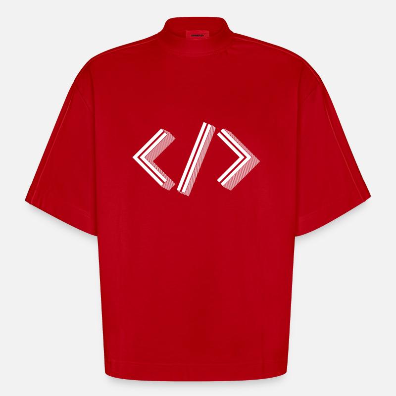 Racchiere retrò - XML HTML per sviluppatori full stack - Maglietta boxy ecologica oversize Heavyweight Made in UE - rosso