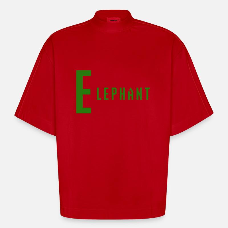 Éléphant - T-shirt bio épais oversize Boxy fabriqué en UE - rouge