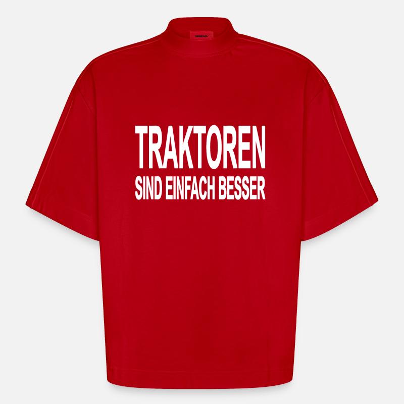 Traktor - Heavyweight Oversized Organic Boxy T-Shirt Made in EU - Rot