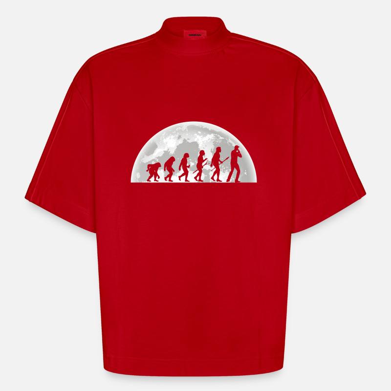 Harmonica Evolution Harmonica - T-shirt bio épais oversize Boxy fabriqué en UE - rouge