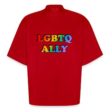 LGBTQ-Verbündeter - Heavyweight Oversized Organic Boxy T-Shirt Made in EU - Rot - Vorne