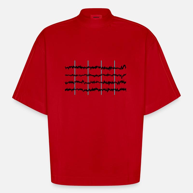 brainwaves - Heavyweight Oversized Organic Boxy T-Shirt Made in EU - Rot