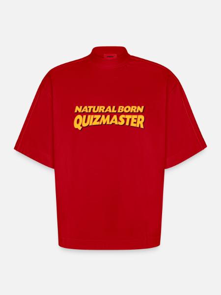 Natural born quizmaster 3col - Heavyweight Oversized Organic Boxy T-Shirt Made in EU - red