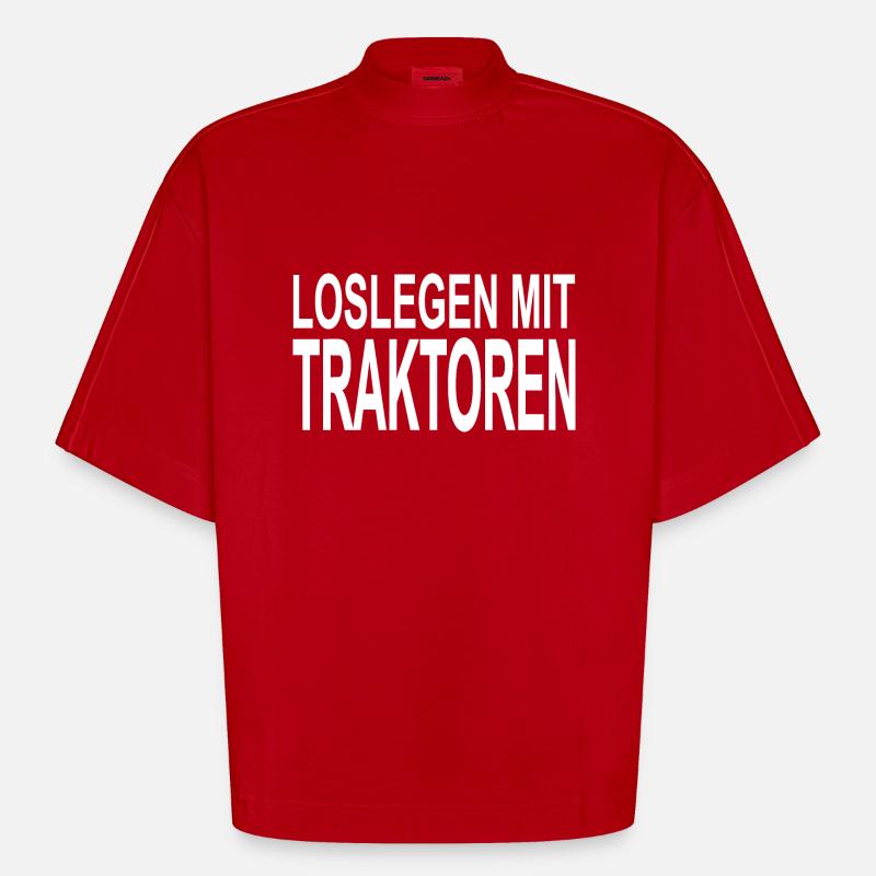 Traktor - Heavyweight Oversized Organic Boxy T-Shirt Made in EU - Rot