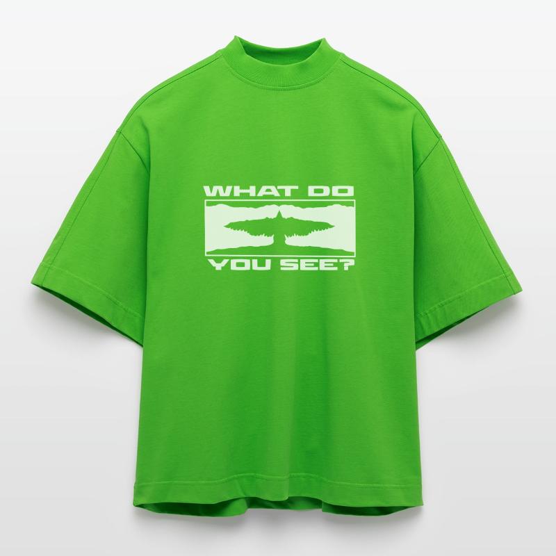 Was siehst du? Krokodil oder Adler? Heavyweight Oversized Organic Boxy T-Shirt Made in EU
