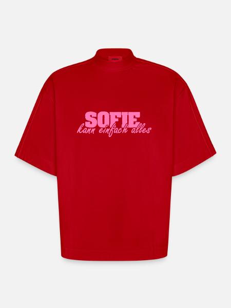Mme Sofie - T-shirt bio épais oversize Boxy fabriqué en UE - rouge