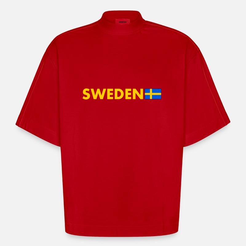 Suède - T-shirt bio épais oversize Boxy fabriqué en UE - rouge