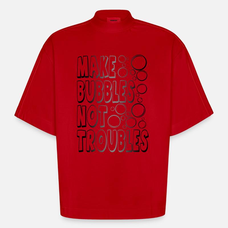 Bubbles002 - Heavyweight Oversized Organic Boxy T-Shirt Made in EU - red