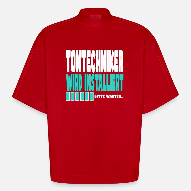 Tontechniker wird installiert - Heavyweight Oversized Organic Boxy T-Shirt Made in EU - Rot