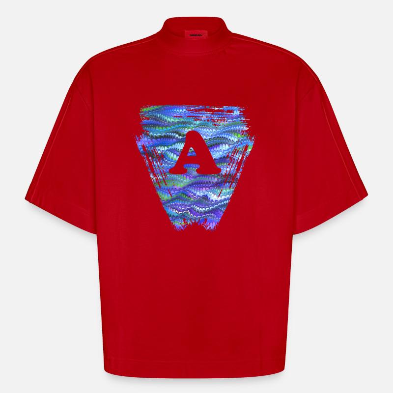 Triangle E 103 A - T-shirt bio épais oversize Boxy fabriqué en UE - rouge