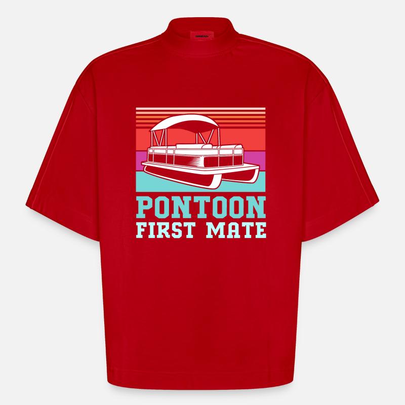 Pontonboot Boot Boote - Heavyweight Oversized Organic Boxy T-Shirt Made in EU - Rot
